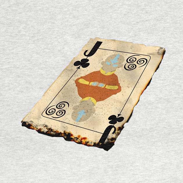 Burning Aang playing card by Hybridwolf